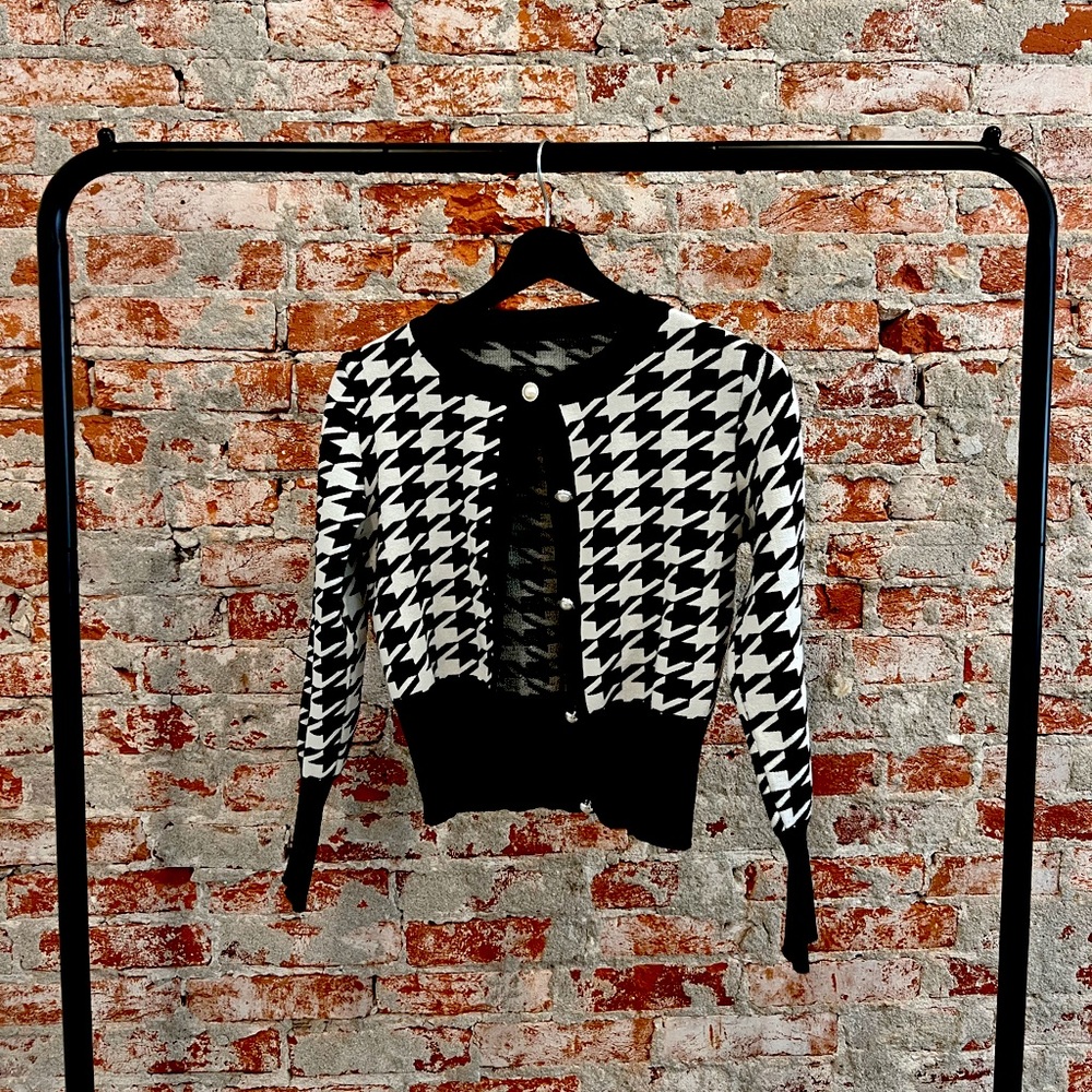 Vintage Black and White Cardigan.